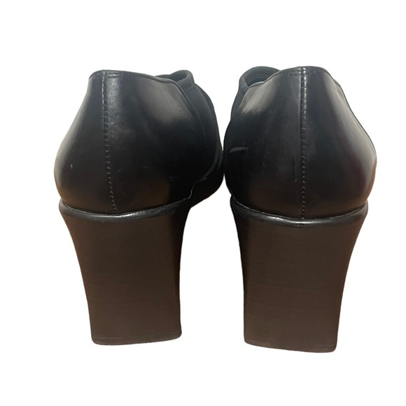 Stuart Weitzman Ribbed Black Stretch Square Toe Wedge Heel,  Like New, 8AA - Picture 2 of 9